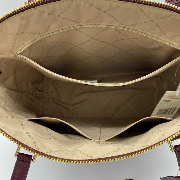 MICHAEL KORS CHARLOTTE LARGE TOP ZIP TOTE Dark sherry color - Picture 7 of 14